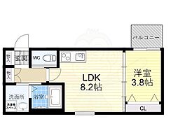 WIN玉出2 1LDKの間取図画像
