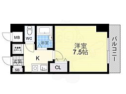 シティアーク山城 1Kの間取図画像