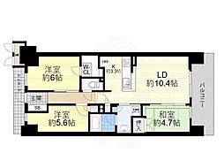 大阪ベイレジデンス 3LDKの間取図画像