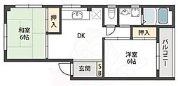 ハイツ永原 2DKの間取図画像