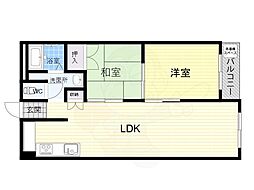 住之江コーポ 2LDKの間取図画像