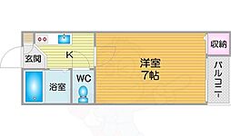 ブルーメイトA 1Kの間取図画像