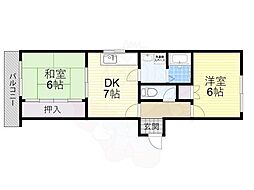 プレアール粉浜 2DKの間取図画像