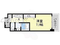 Luxe我孫子 1Kの間取図画像