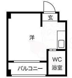ウイン長居西 ワンルームの間取図画像