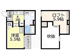 ラヴィータ御崎 ワンルームの間取図画像