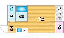 セラ北加賀屋B ワンルームの間取図画像
