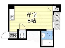 コーポイン長居A棟 ワンルームの間取図画像