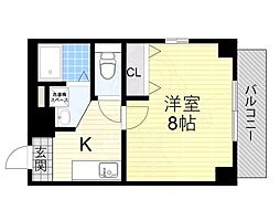ステイタスカインド天下茶屋ビル 1Kの間取図画像