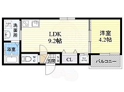 グランディール御崎1 1LDKの間取図画像