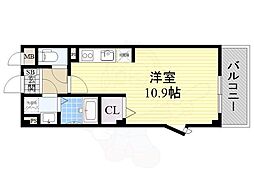 カルチェラタン ワンルームの間取図画像