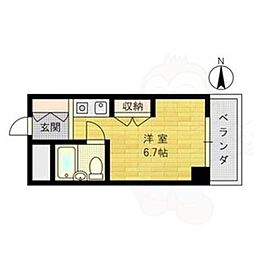 朝日プラザパレ・セーヌ ワンルームの間取図画像