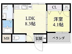 Fmaisonfoglia 1LDKの間取図画像