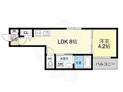 エルグランド住之江 1LDKの間取図画像