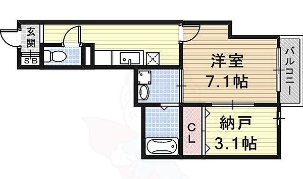 カーサパル ｜兵庫県尼崎市西難波町１丁目(賃貸アパート1SK・2階・34.54㎡)の写真 その2