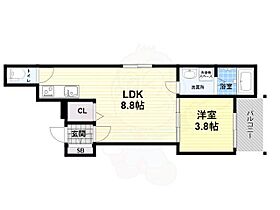 エルピスハイツ1  ｜ 兵庫県尼崎市杭瀬南新町２丁目（賃貸アパート1LDK・3階・28.85㎡） その2