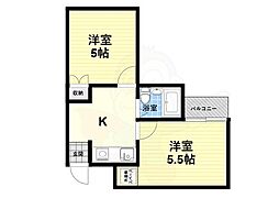 メイプル一番館 2Kの間取図画像
