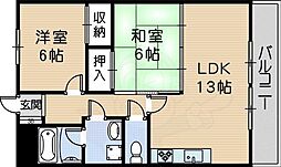ソシア武庫川 2LDKの間取図画像