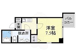 エクセルコート十間タワー 1Kの間取図画像