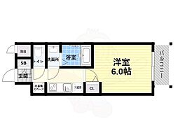 尼崎市建家町マンション 1Kの間取図画像