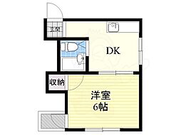 プレアール杭瀬 1DKの間取図画像