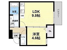 フジパレス大物公園1番館 1LDKの間取図画像