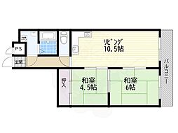 ハウゼ富士 2LDKの間取図画像