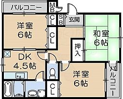 アイマンション東大物 3DKの間取図画像