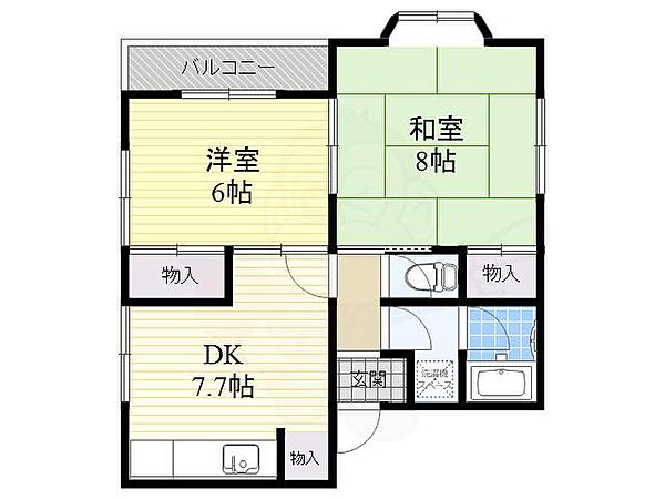 グレイス七松 ｜兵庫県尼崎市七松町２丁目(賃貸アパート2DK・2階・46.85㎡)の写真 その2