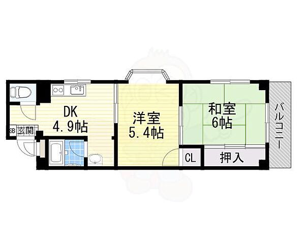 泉ニューライフ ｜大阪府堺市北区東浅香山町２丁(賃貸マンション2K・3階・35.00㎡)の写真 その2