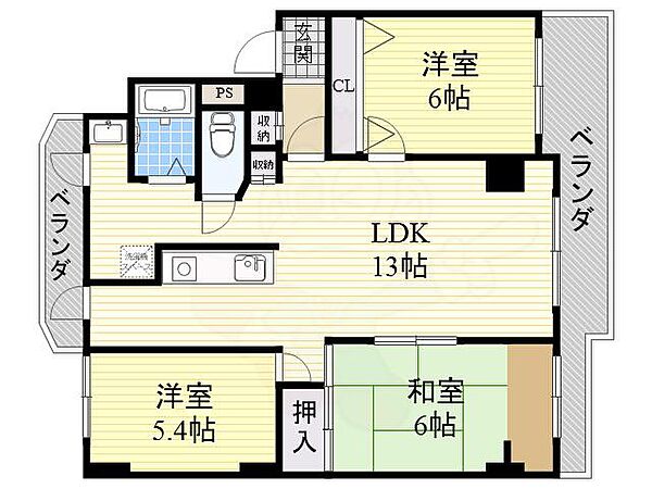 大阪府堺市西区鳳中町４丁(賃貸マンション3LDK・2階・73.52㎡)の写真 その2