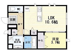 CRANES COURT  ｜ 大阪府堺市堺区戎之町東４丁（賃貸アパート1LDK・1階・40.40㎡） その2