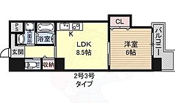 住吉橋ポルト 8階1LDKの間取り
