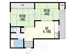 佐藤マンション 2DKの間取図画像