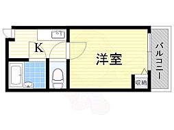 プレアール堺宿院 1Kの間取図画像