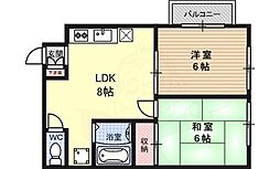 ハイツラベンダー 2DKの間取図画像
