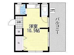 第三ヤマトコーポ ワンルームの間取図画像