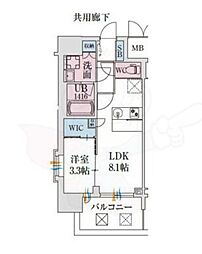 スプランディッド堺東DUE 1LDKの間取図画像