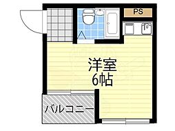 フェリシティ堺東 ワンルームの間取図画像