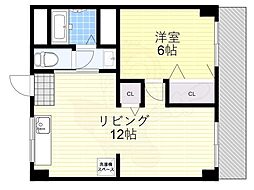 大朋マンション 1LDKの間取図画像