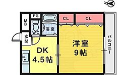 クレア・ラビ向陵 1DKの間取図画像