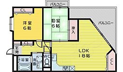 ウィンザー皐月 2LDKの間取図画像