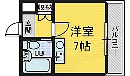 ビッグウェスト今池 ワンルームの間取図画像