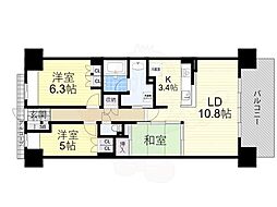リビオ堺ステーションシティ 3LDKの間取図画像