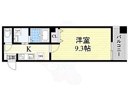 レクラン七道 1Kの間取図画像
