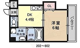 ロイヤルガーデン堺 1DKの間取図画像