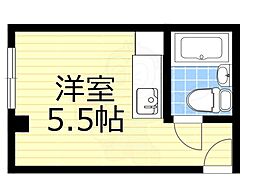 ハートイン宿院 ワンルームの間取図画像