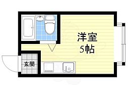 マナベハイツ ワンルームの間取図画像
