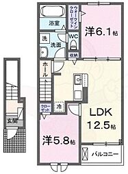 ゾーナ・ヴェルデ2番館 2LDKの間取図画像