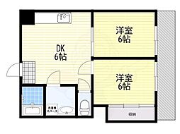 パーク大浜 2DKの間取図画像
